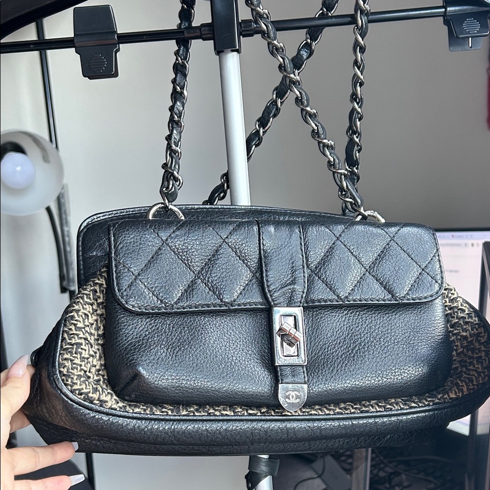 Black Quilted Leather Shoulder Bag